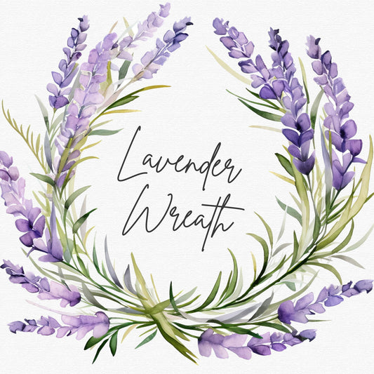 Lavender Wreath Clipart Single