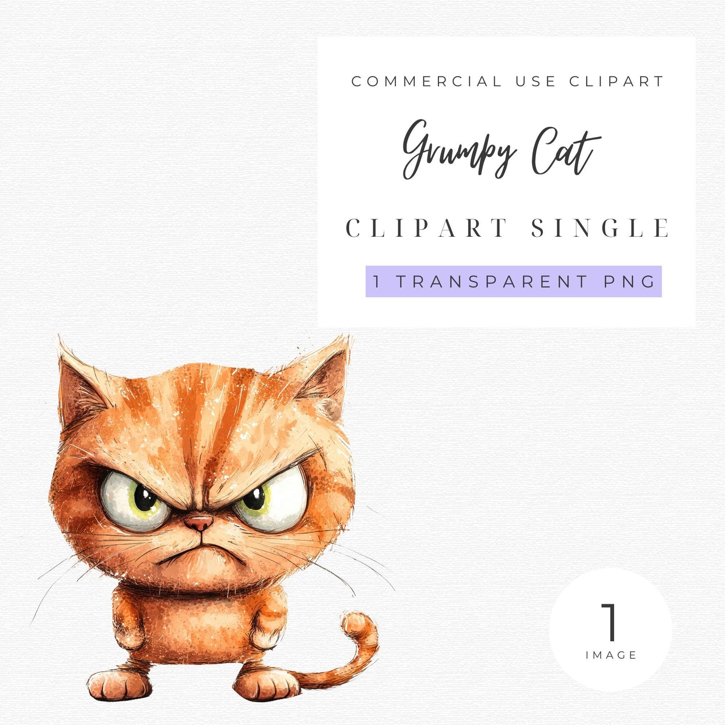 Clipart de gato gruñón