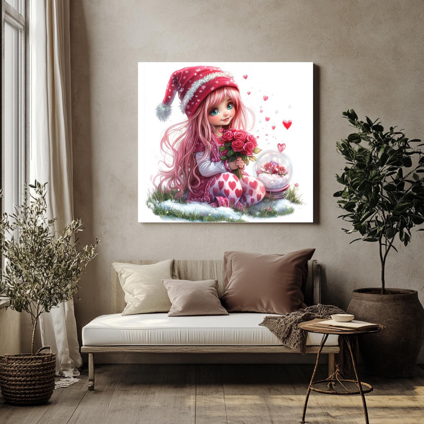 Pink Valentines Gnome Clipart