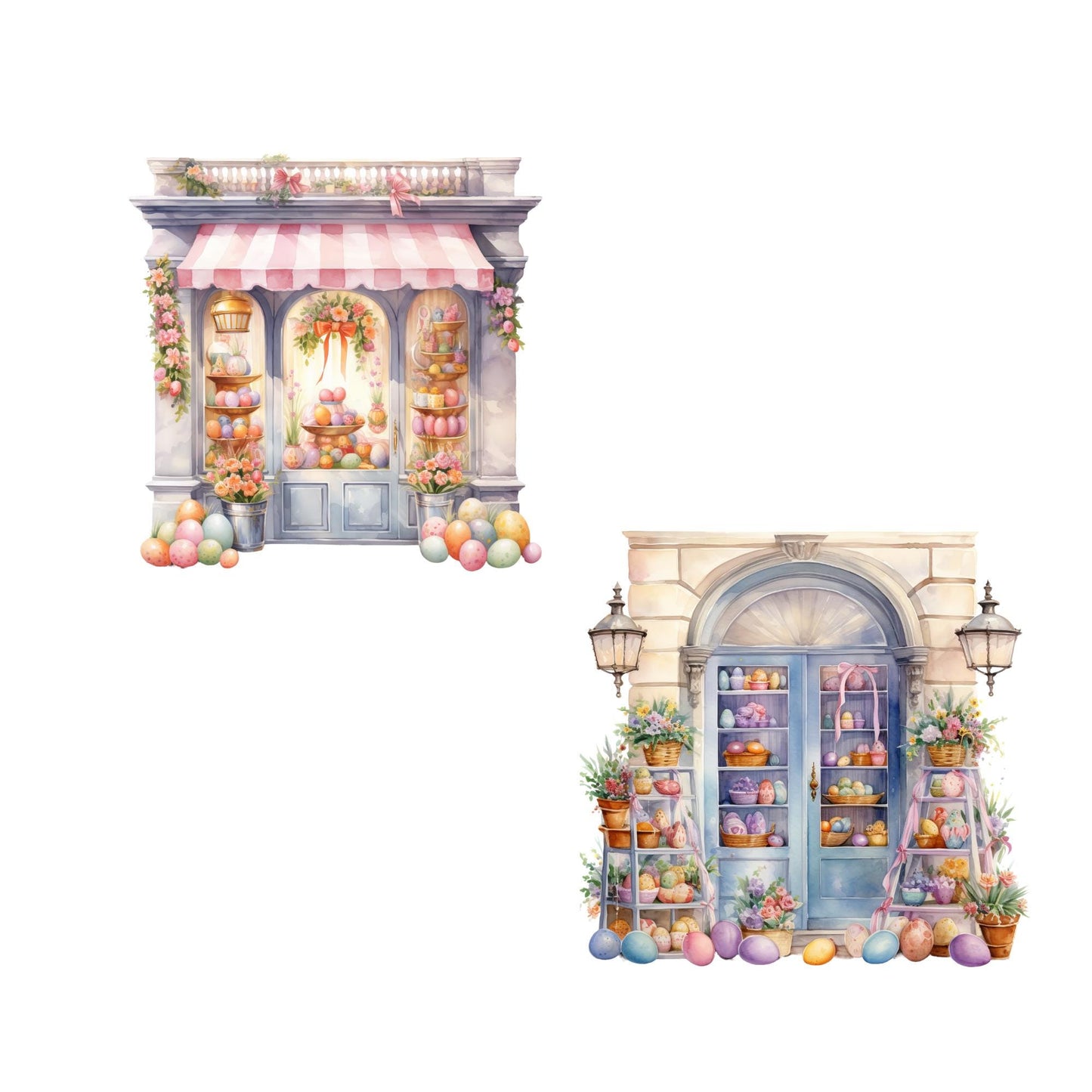 Clipart de Feliz Pascua en acuarela pastel