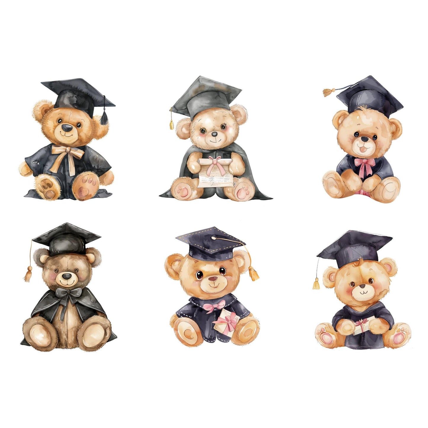 Cute Graduation Bears clipart