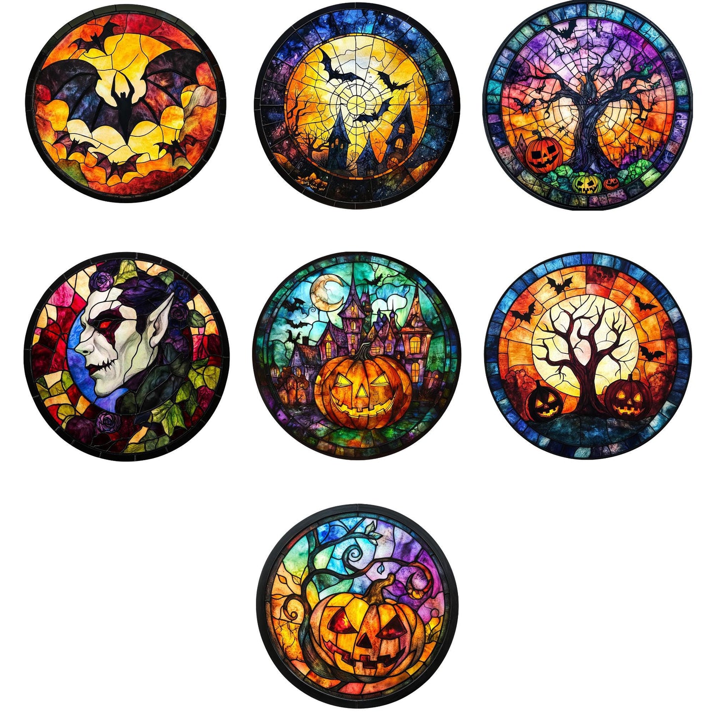 Stained Glass Halloween Clipart