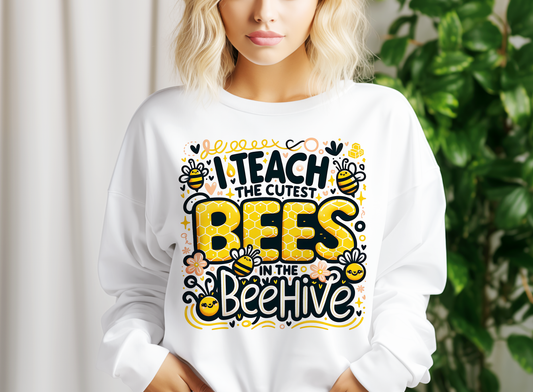 I Teach The Cutest Bees PNG – Back to School Teacher Sublimation Design