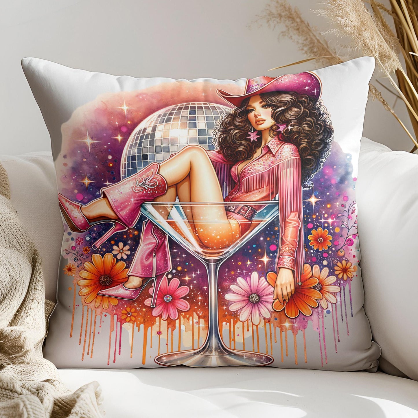 Cowgirl Martini Glass PNG