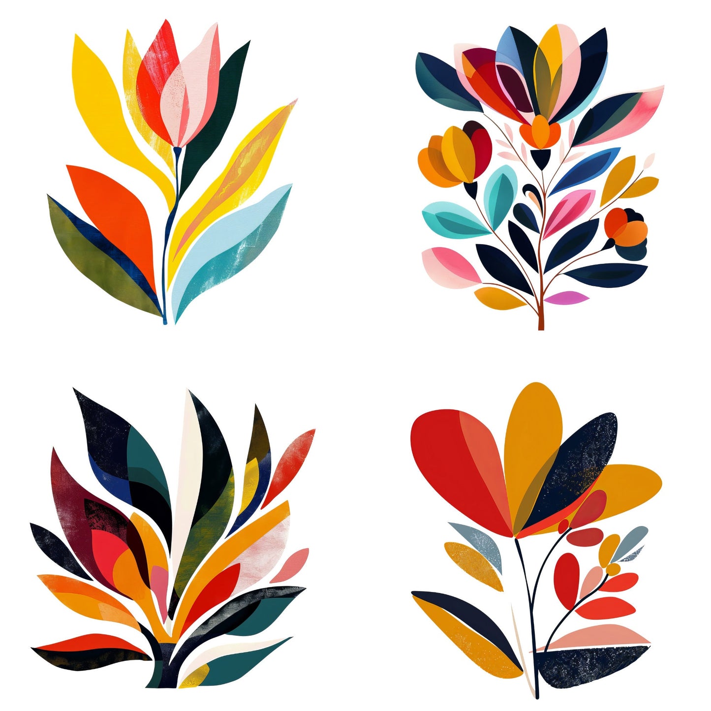 Clipart floral abstracto