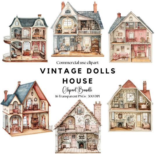 Vintage Dolls House Clipart