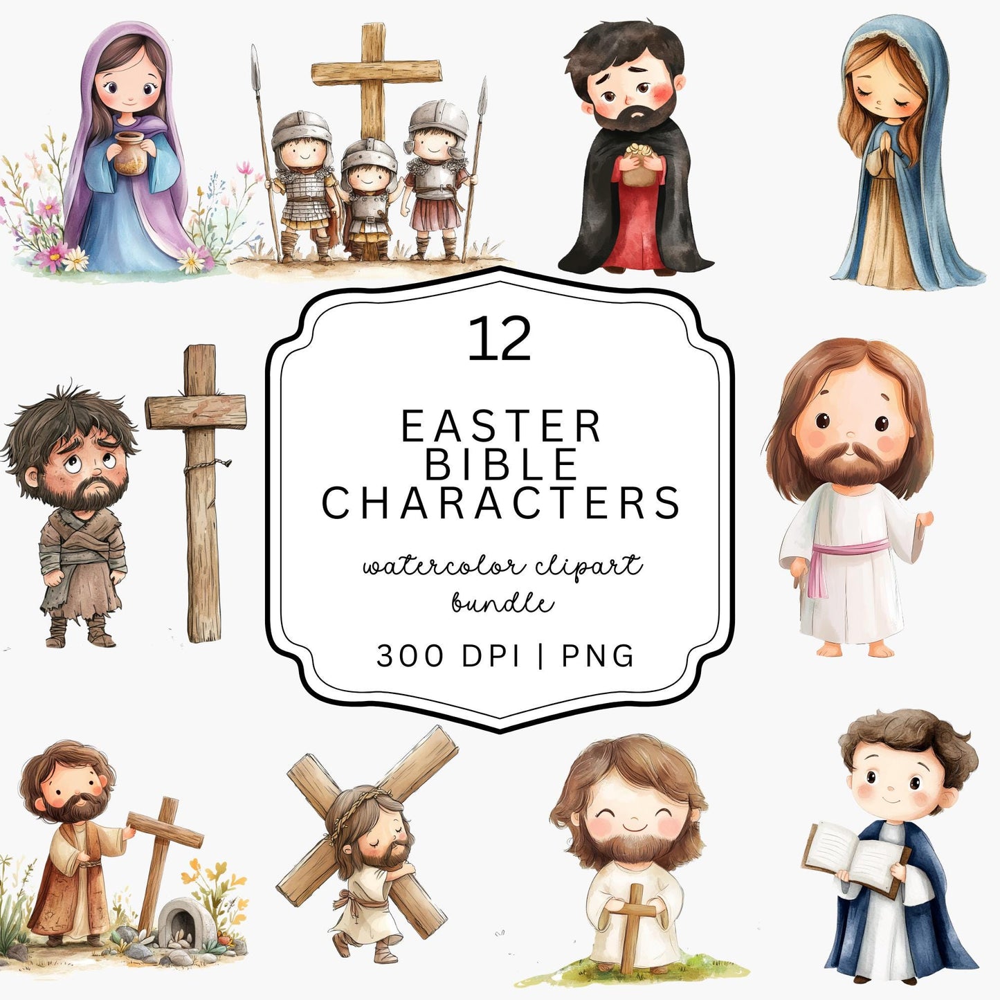 Imágenes prediseñadas de personajes bíblicos de Pascua