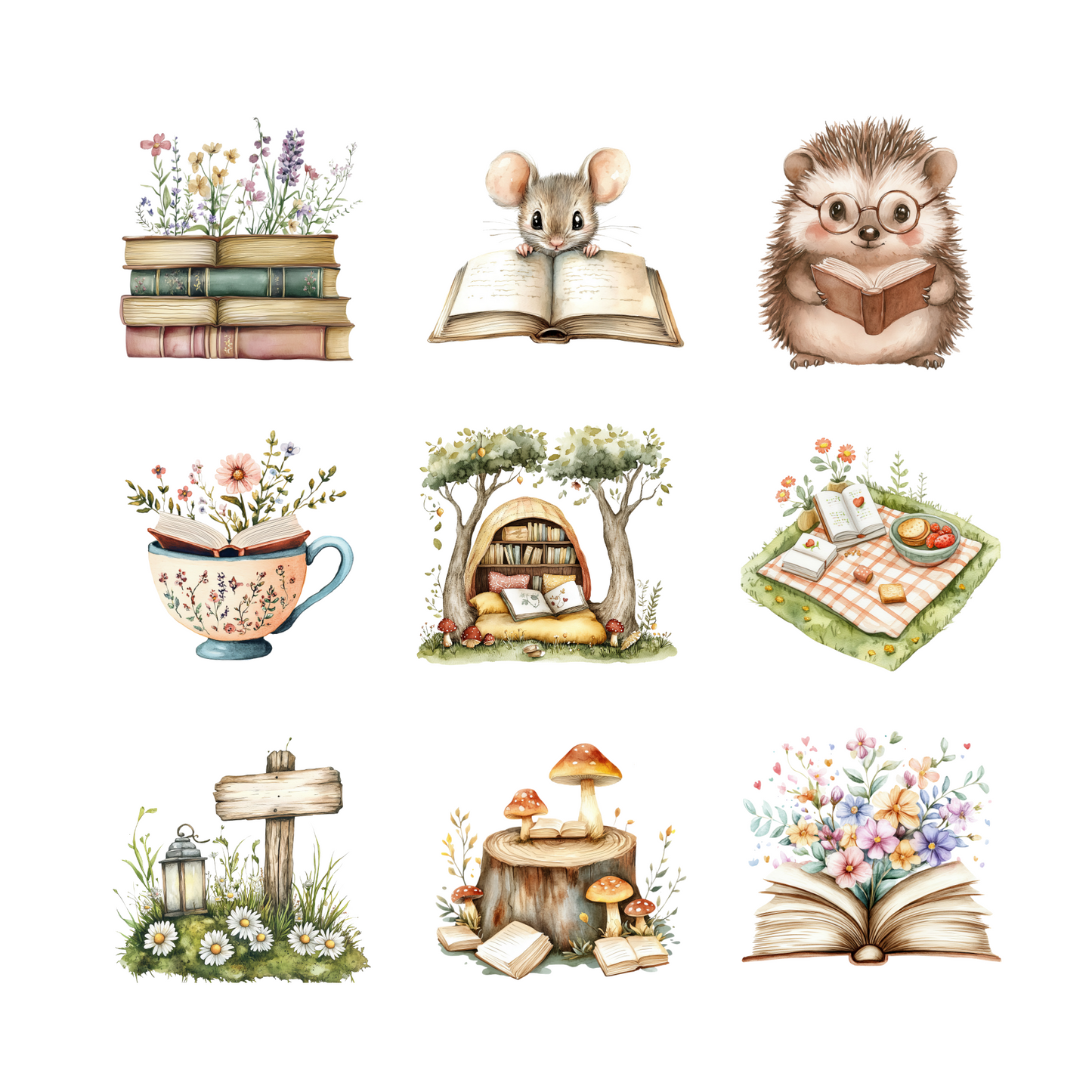 A New Chapter Baby Shower Clipart PNG | Watercolor Book Theme