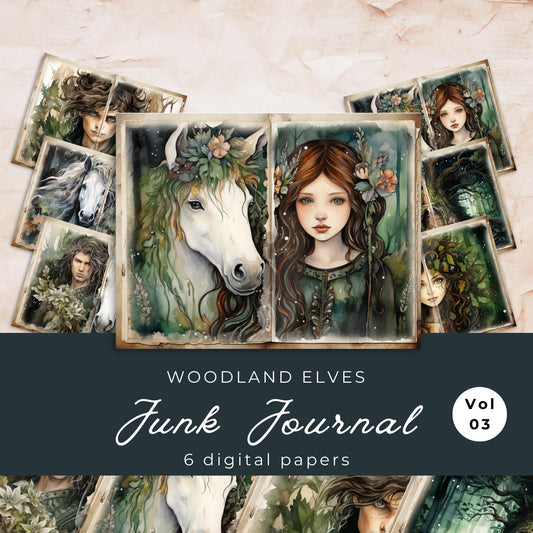 Woodland Elve Junk Journal Pages Vol3