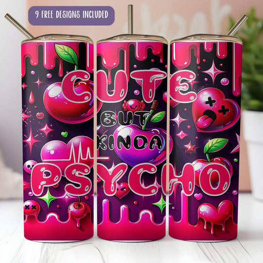 a couple of pink cans sitting on top of a table