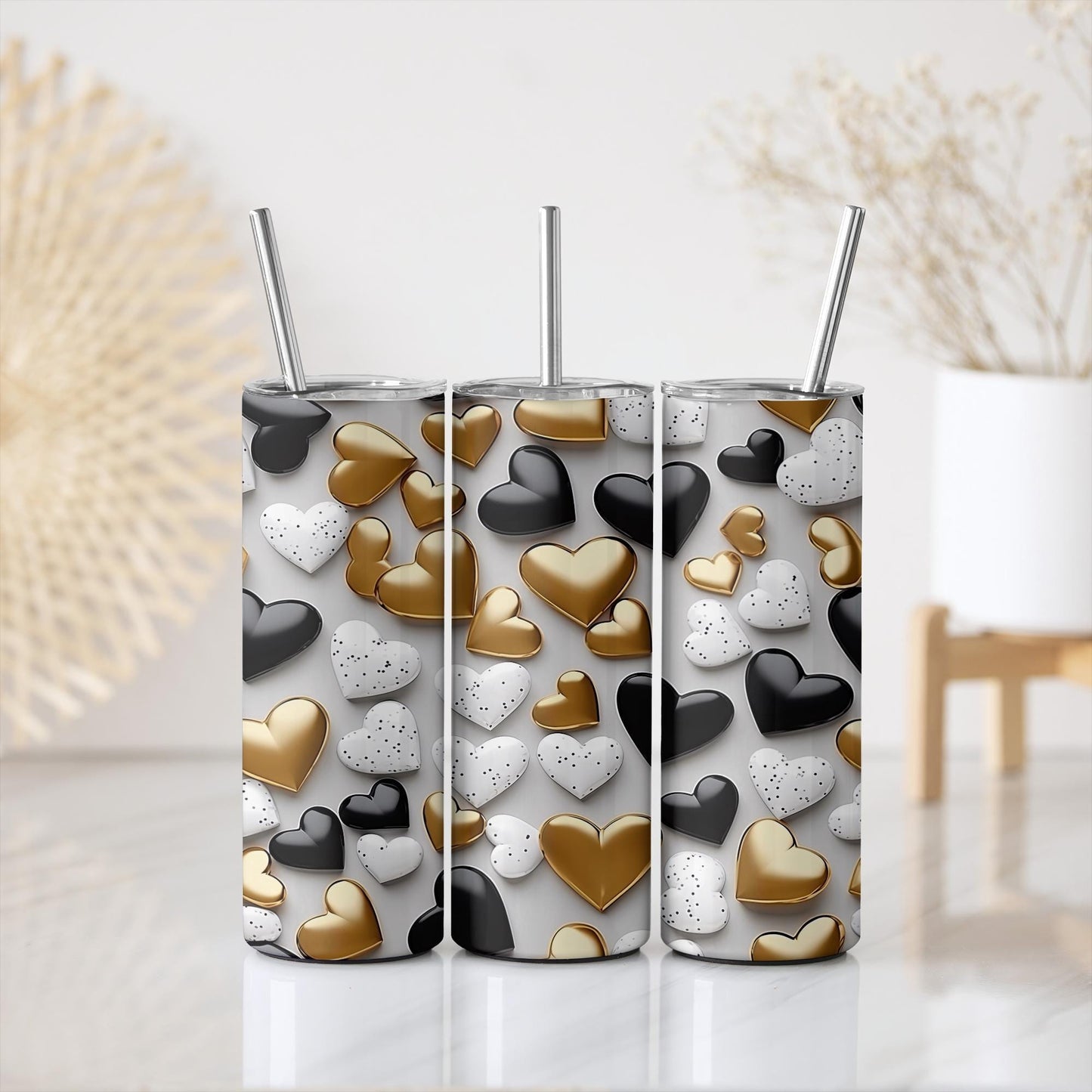 a couple of cups sitting on top of a table