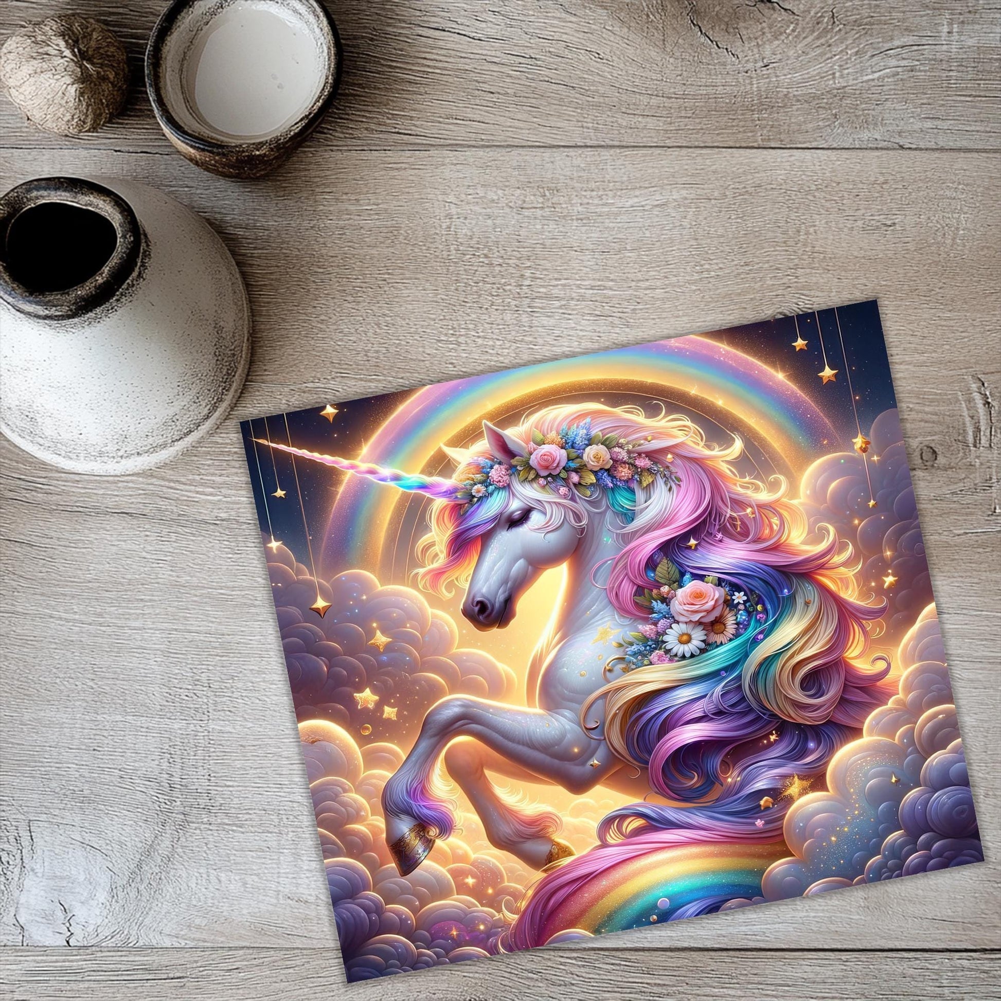 a picture of a unicorn with a rainbow mane