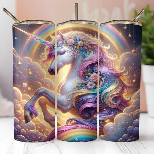 a picture of a unicorn with a rainbow mane