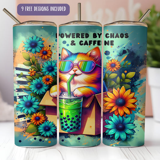 a couple of cans with a cat on them