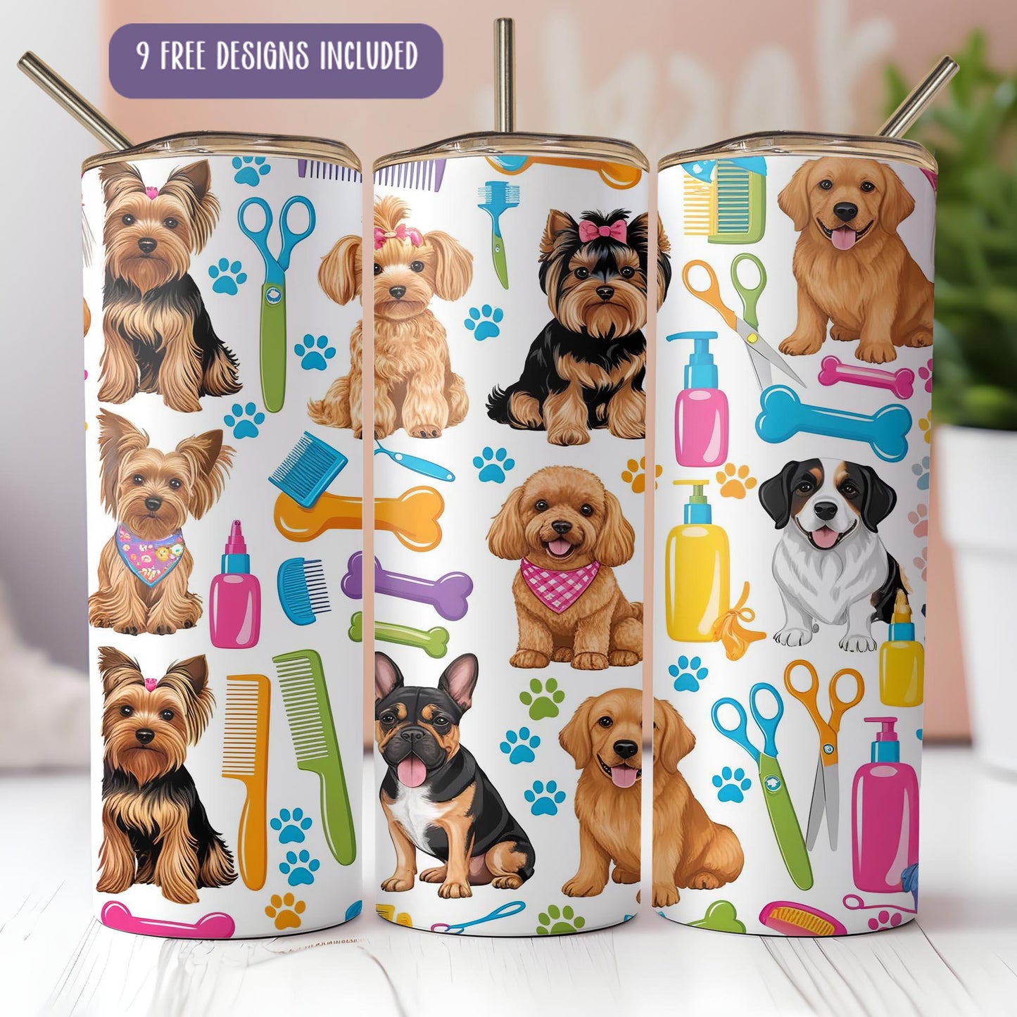 a couple of dogs on a white background