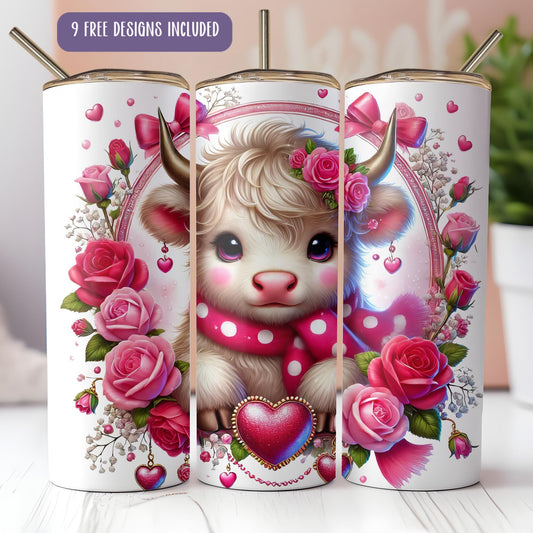 a set of three candles with a picture of a cow
