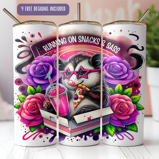 a couple of cans with a raccoon on them