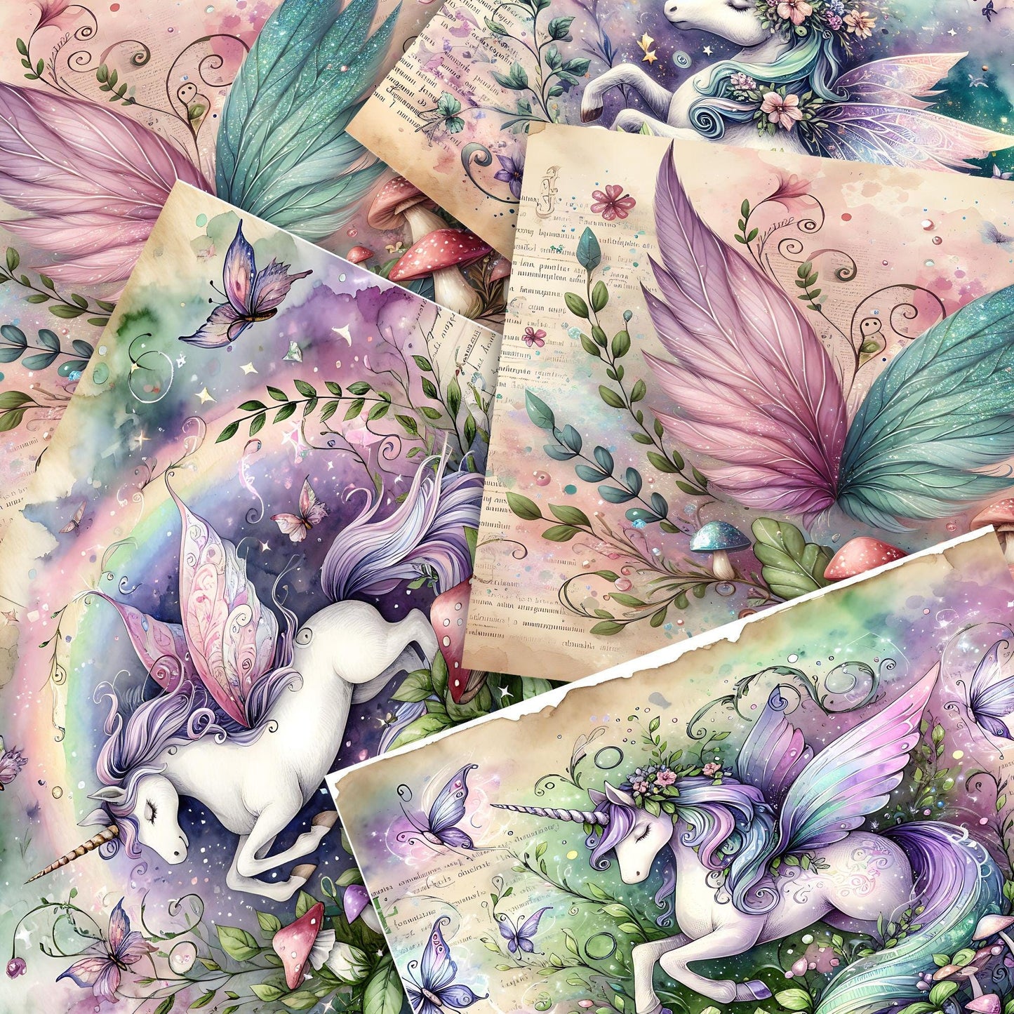 Kit de páginas de diario basura de fantasía