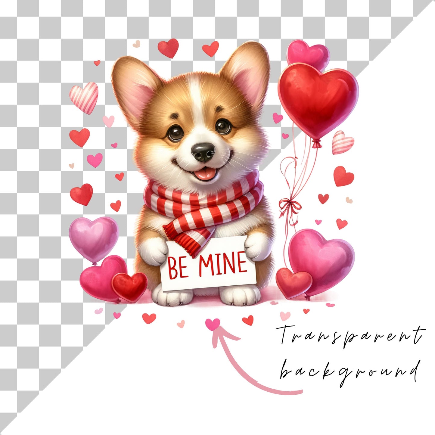 Valentines Puppies Clipart