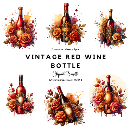 a bunch of wine bottles with roses on them