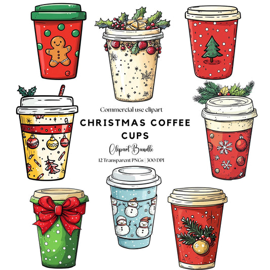 Christmas Coffee Cups Clipart