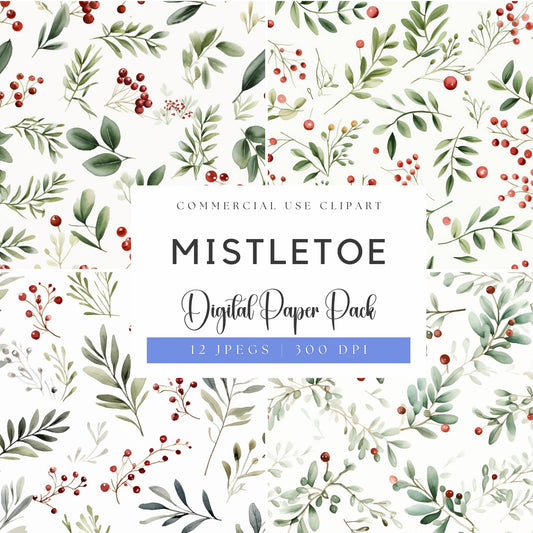 Papeles digitales de muérdago