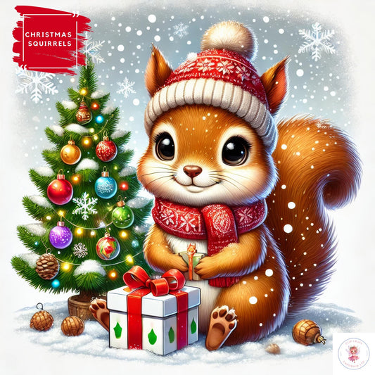 15 Christmas Squirrel Clipart