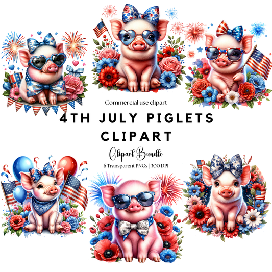 a group of pigs wearing sunglasses and flowers