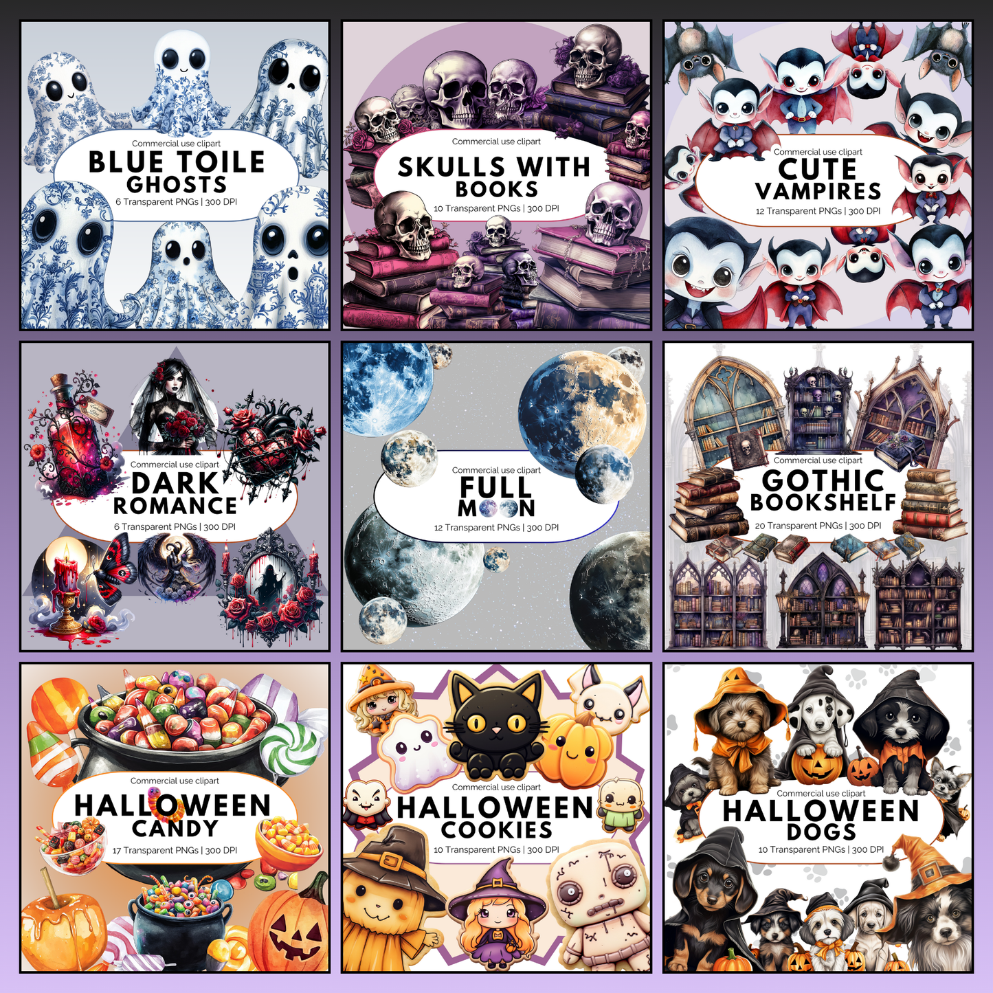 Watercolor Fall and Halloween Clipart Mega Bundle