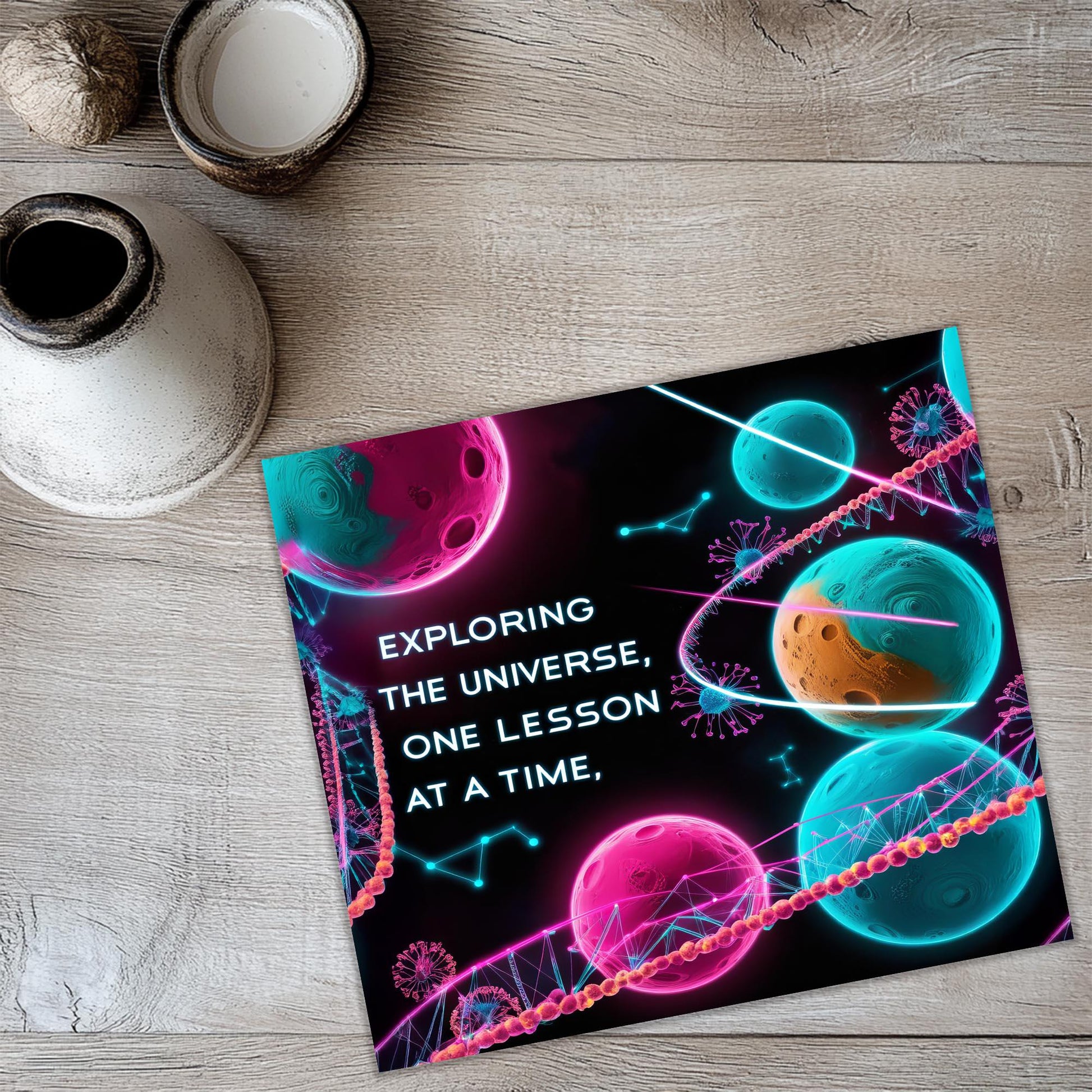 a book with a quote on it sitting on a table