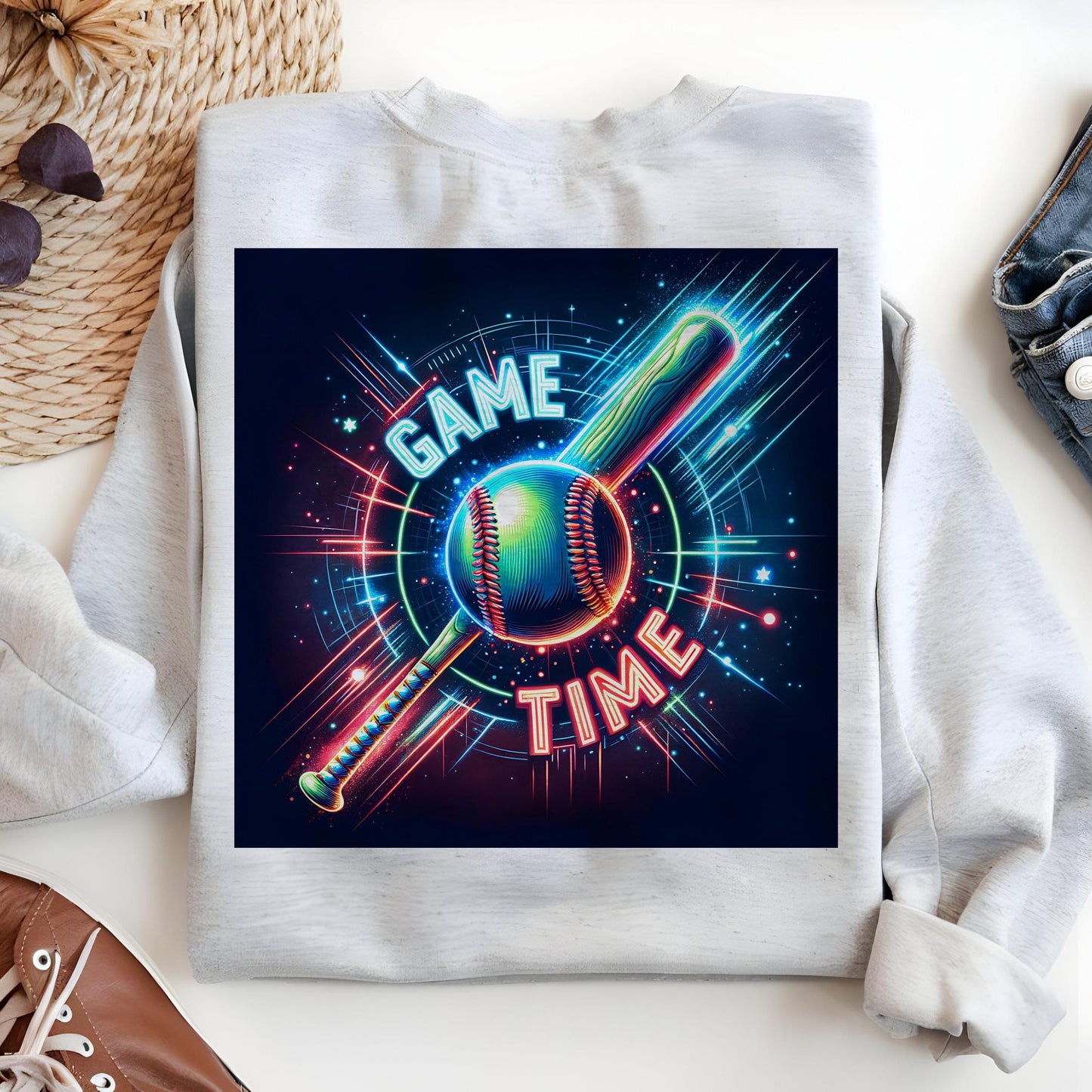 Béisbol PNG | Hora del juego | Diseño de sublimación de béisbol retro | Béisbol vintage PNG | Mamá del día del juego PNG | Descarga digital