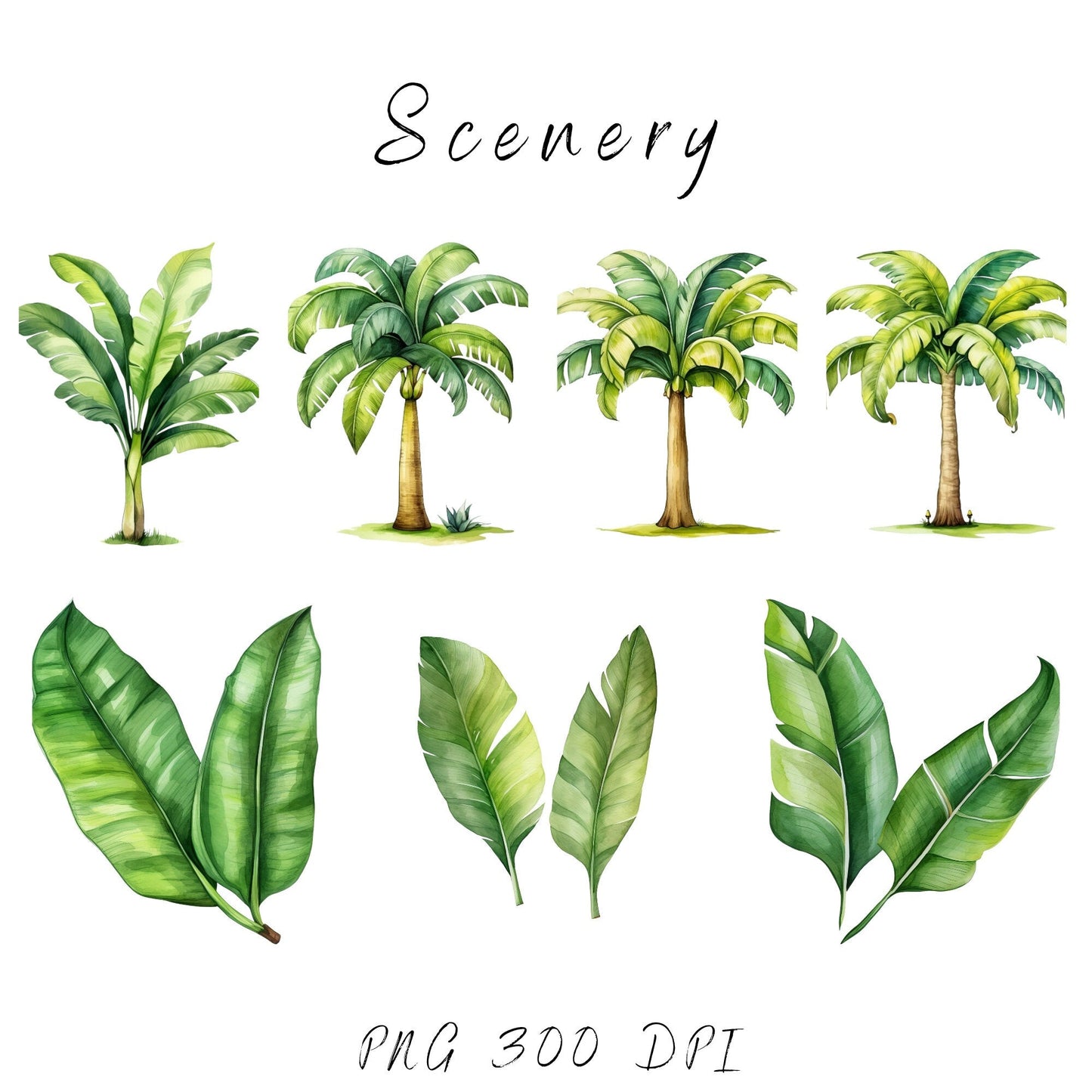 Watercolor Safari Animals on Swings Clipart