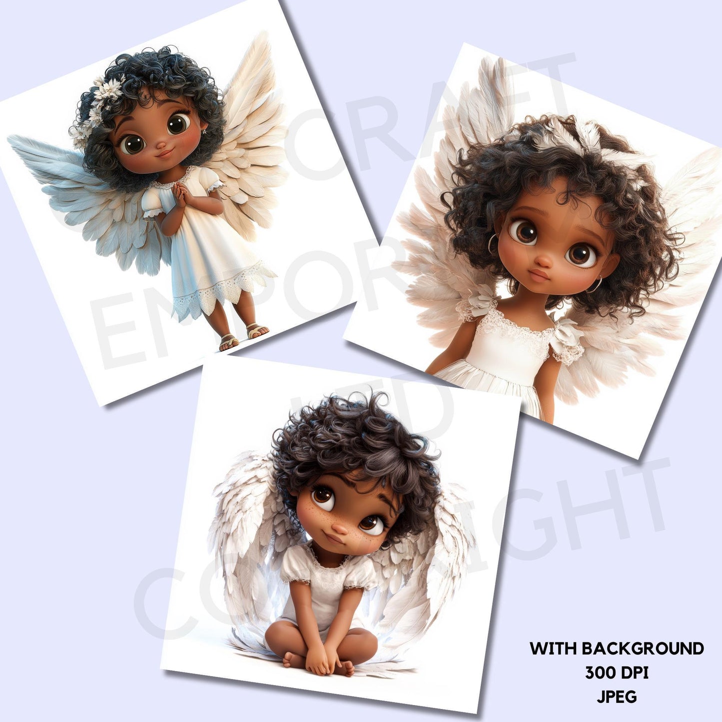 15 Quirky Girl Black Angel Clipart