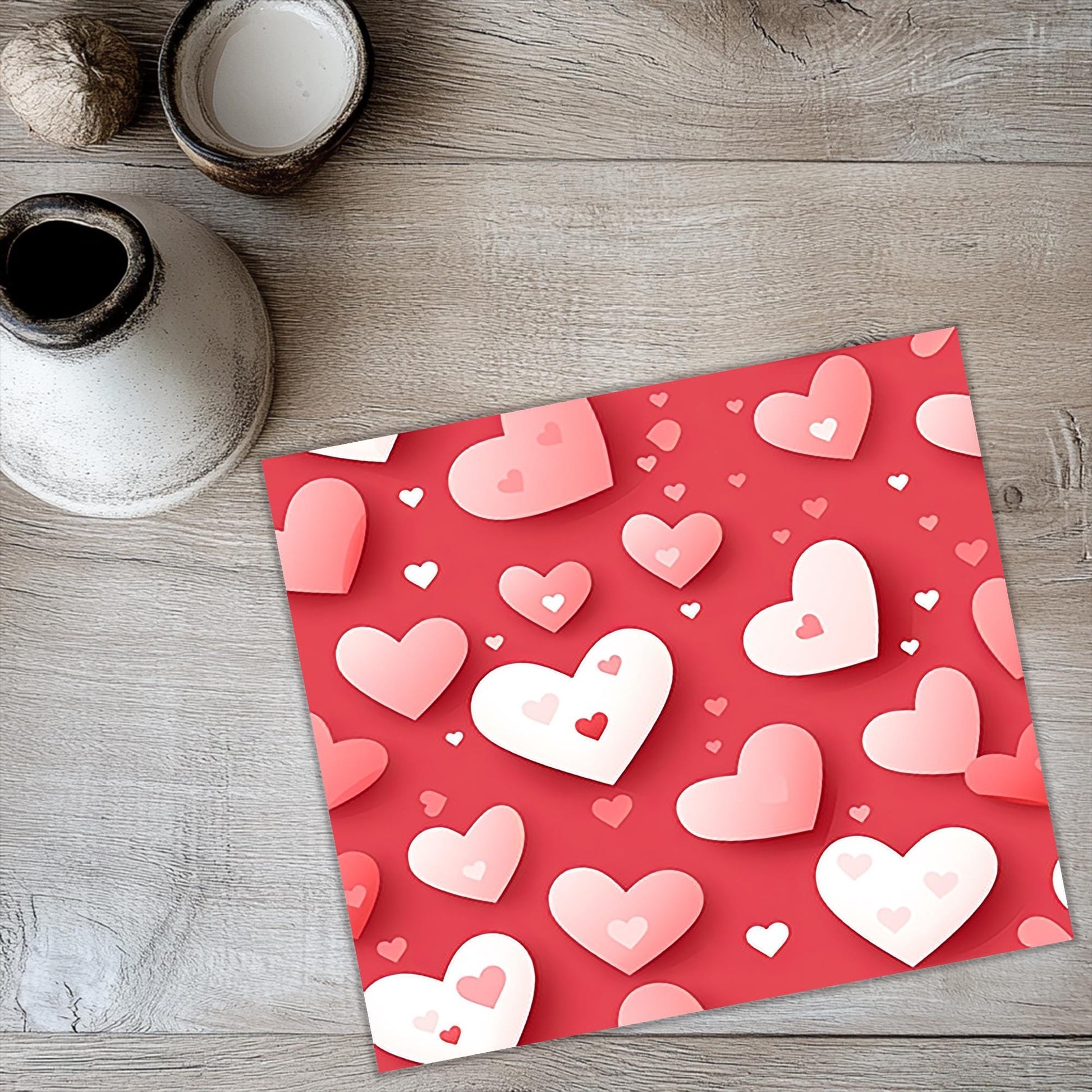 a picture of hearts on a red background