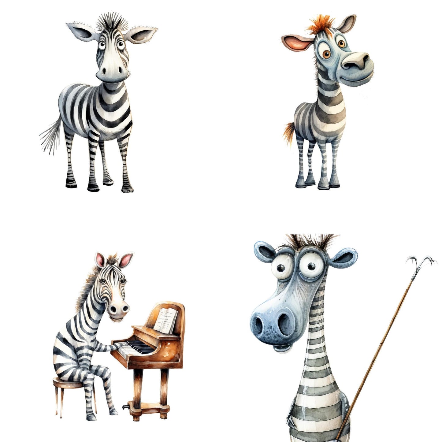 Quirky Zebra Clipart