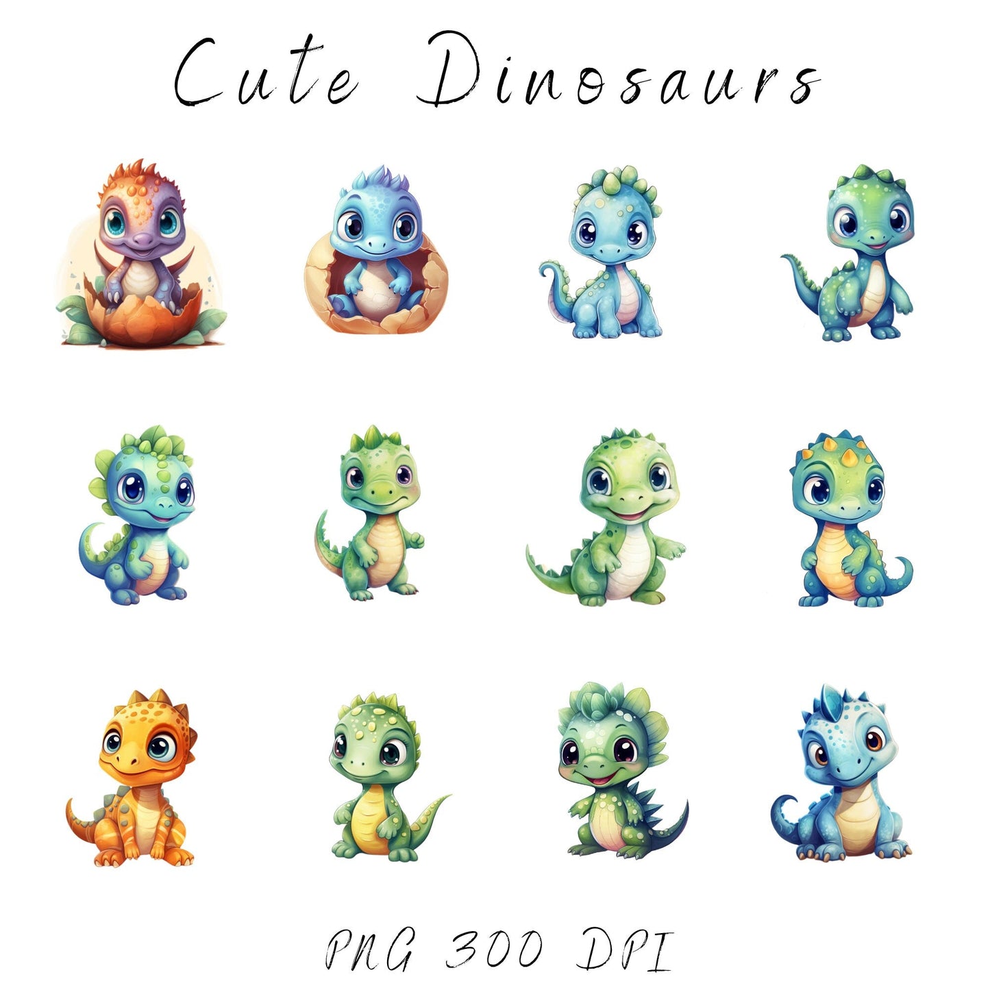 Cute Baby Dino Clipart