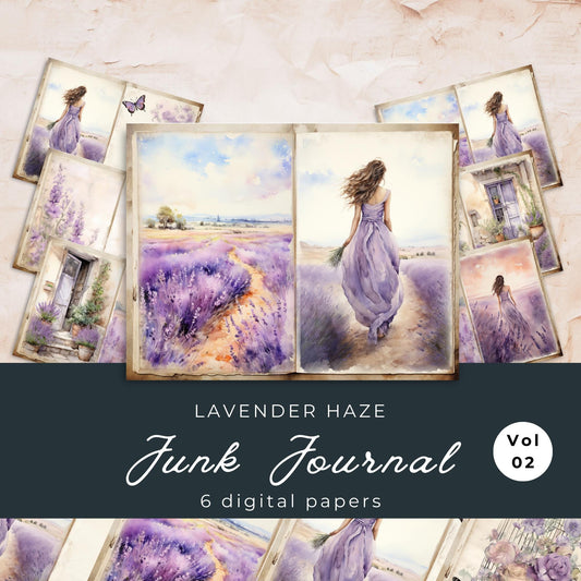 Lavender Haze Junk Journal Pages