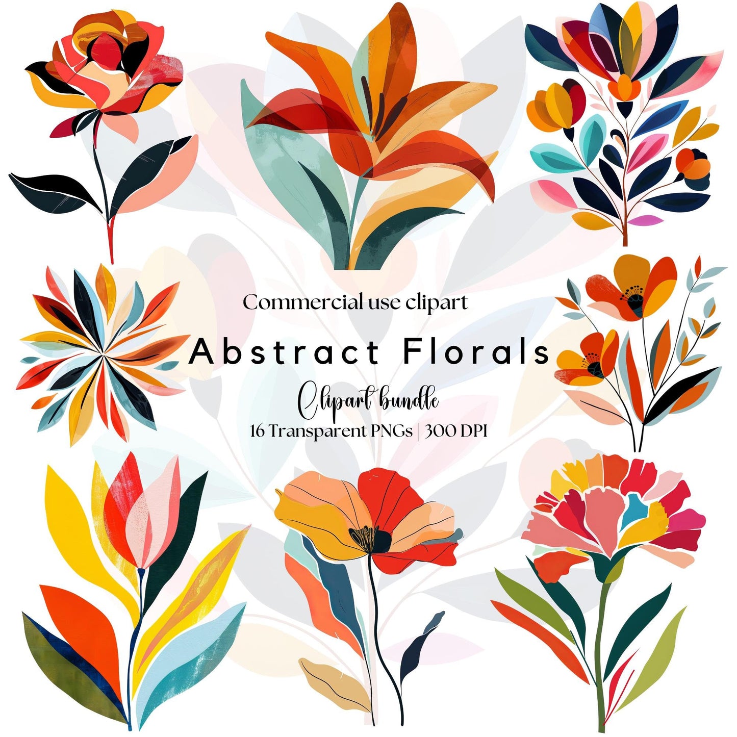 Clipart floral abstracto