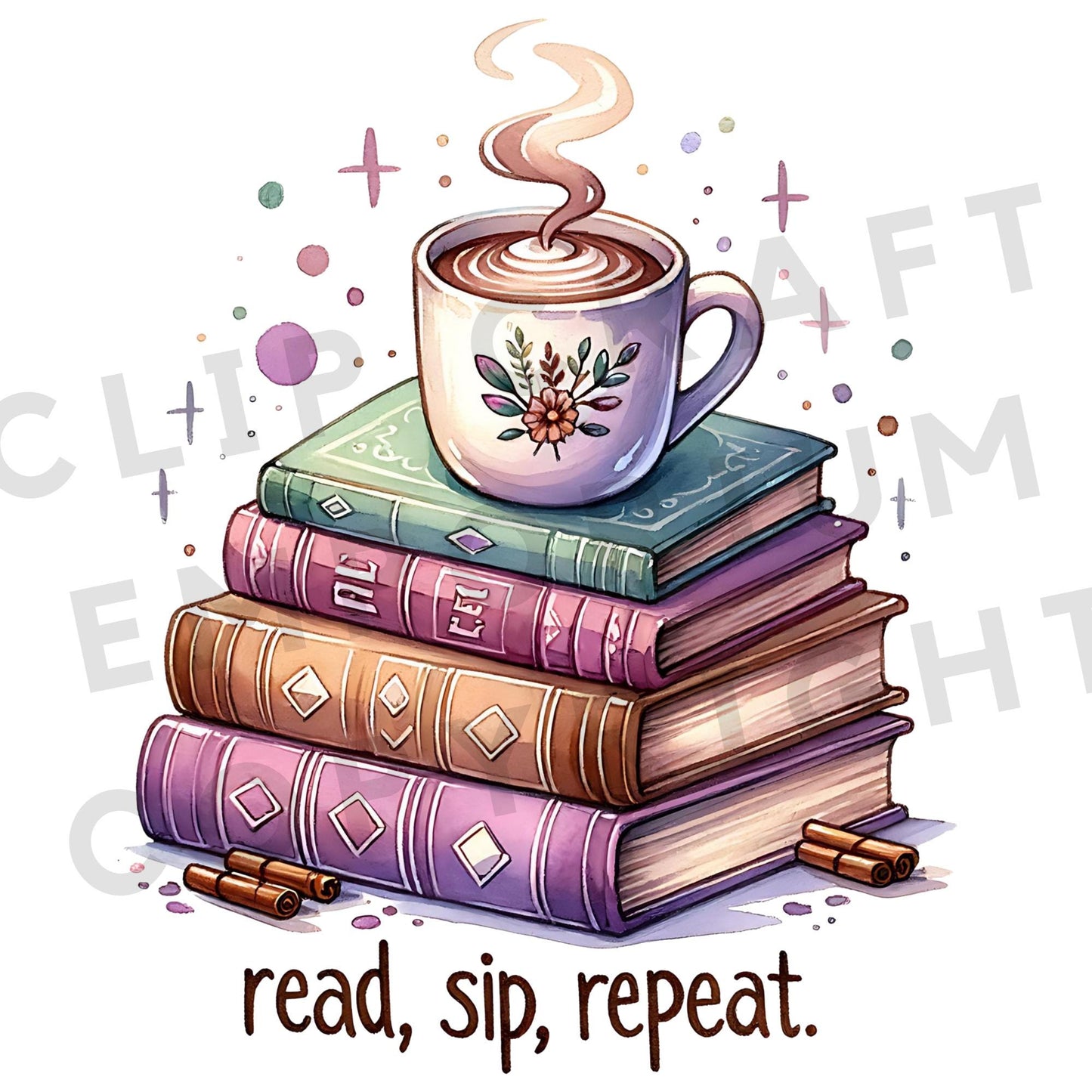 Watercolor Cozy Self Care Clipart