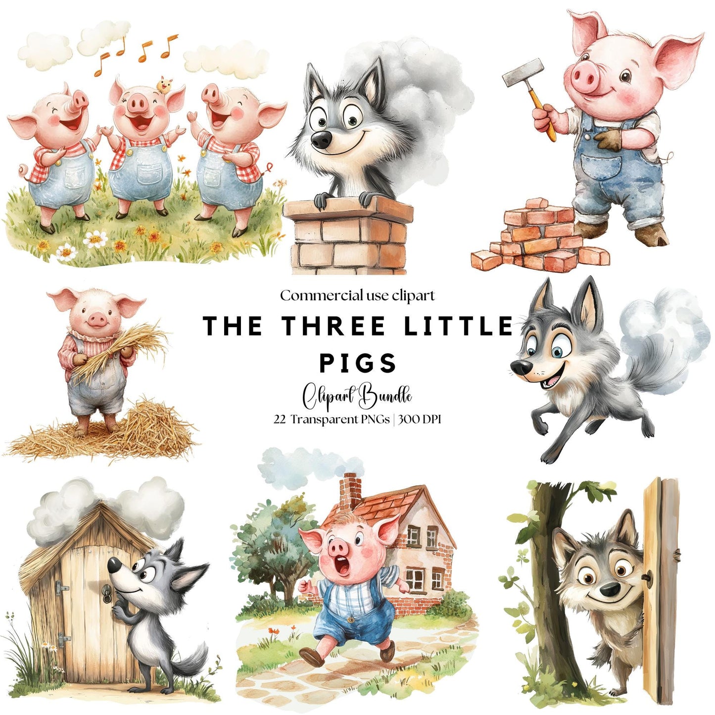 The Three Little Pigs Clipart