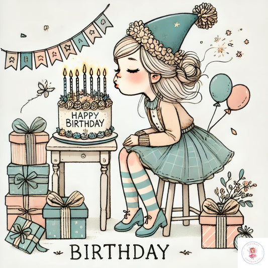 Quirky Birthday Girl JPEGs