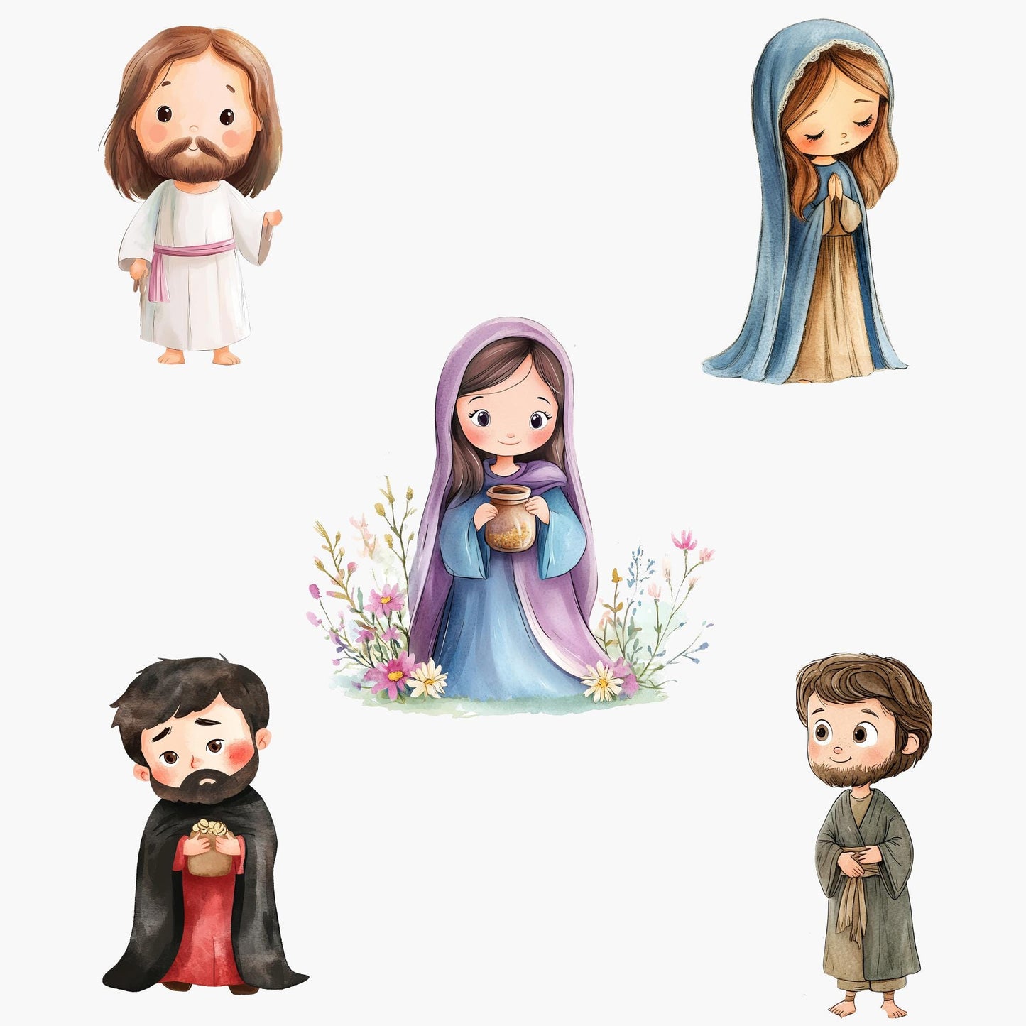 Imágenes prediseñadas de personajes bíblicos de Pascua