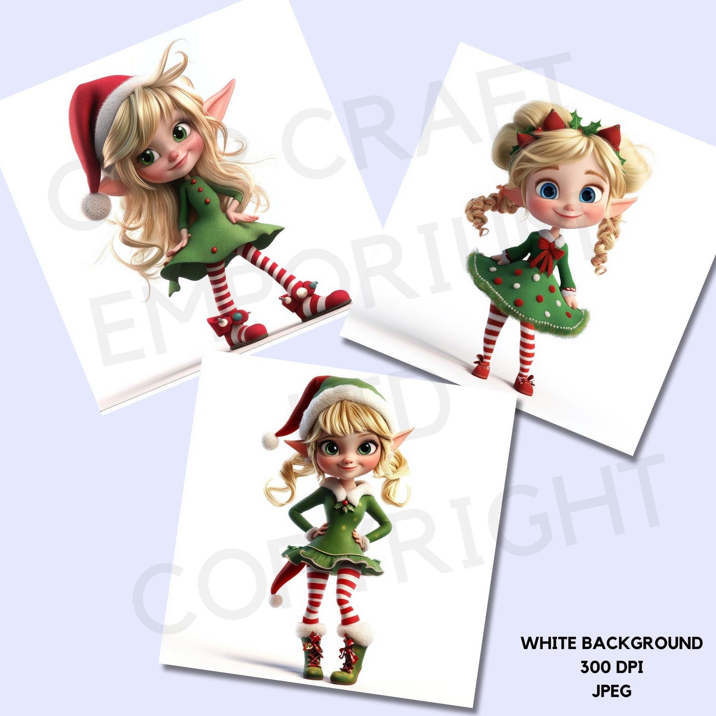 15 Quirky Christmas Elf Girl Clipart