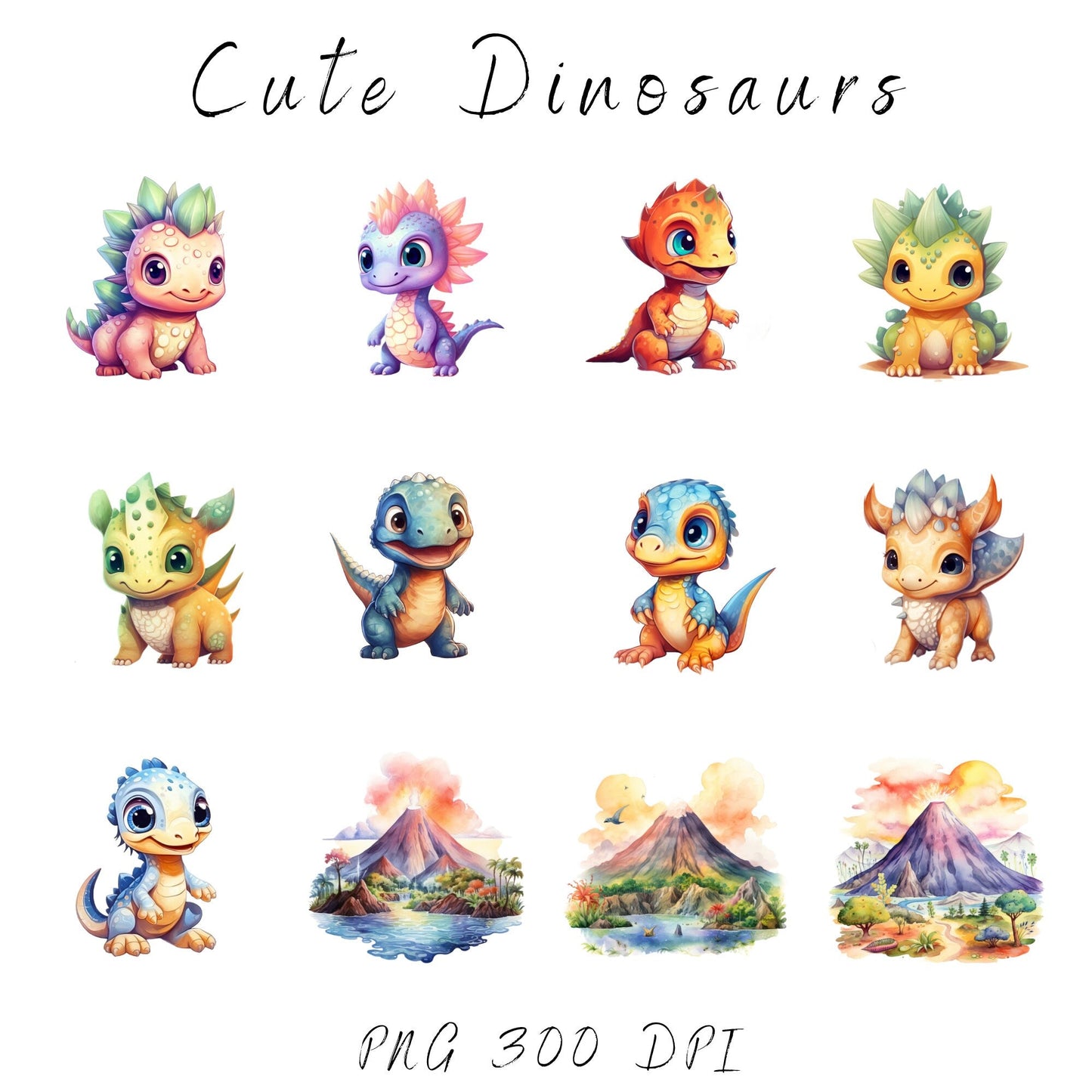 Cute Baby Dino Clipart