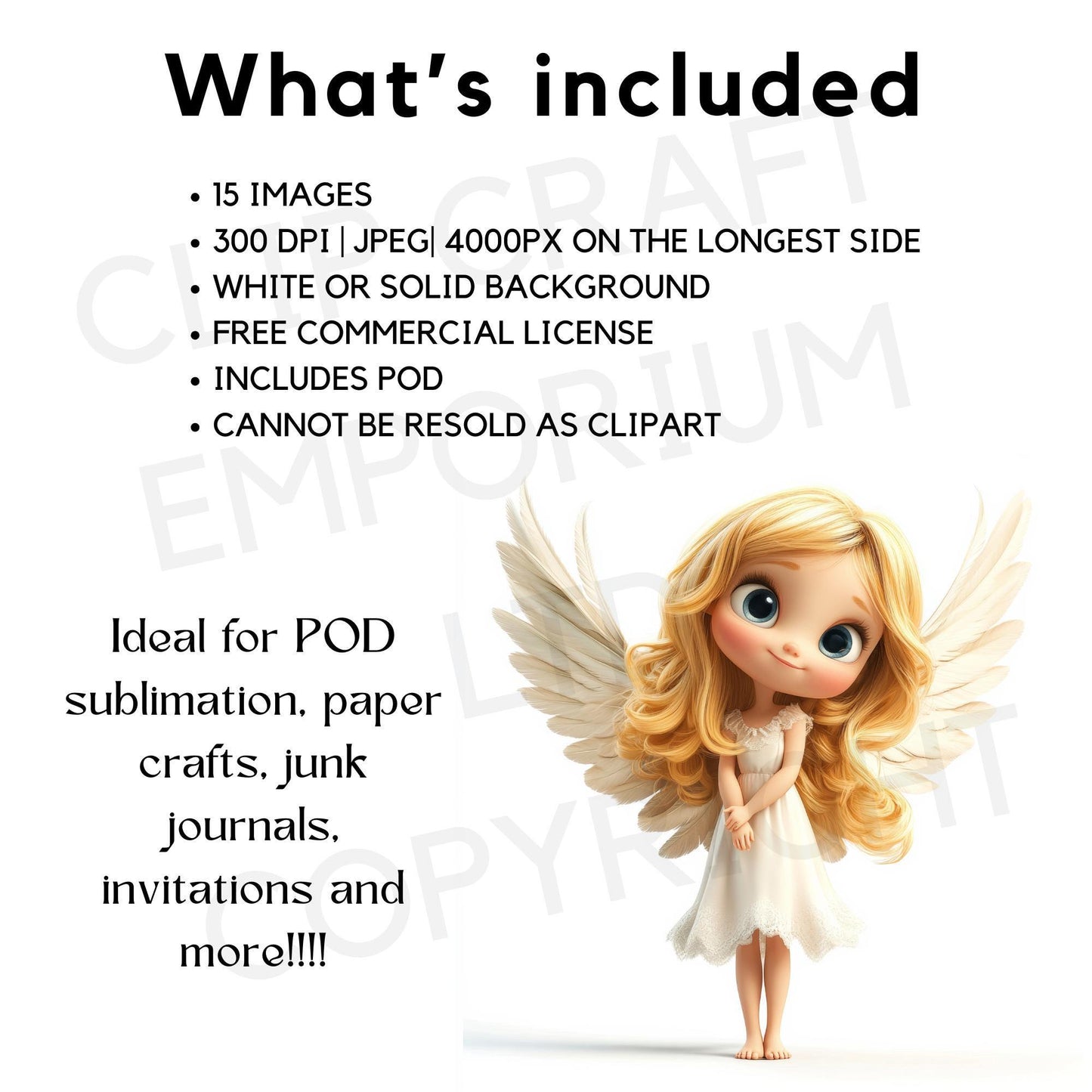 15 Quirky Girl Angel Clipart