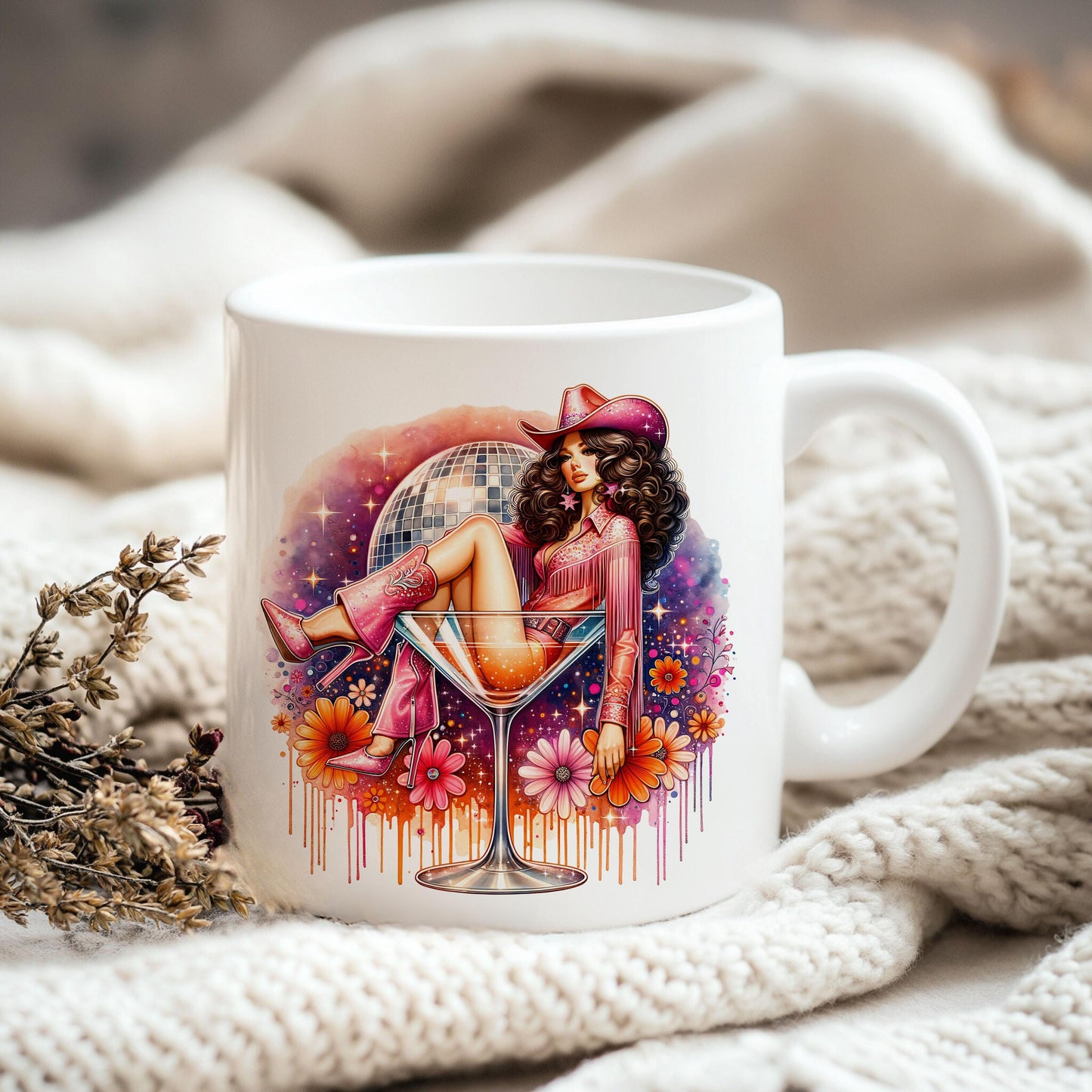 Cowgirl Martini Glass PNG