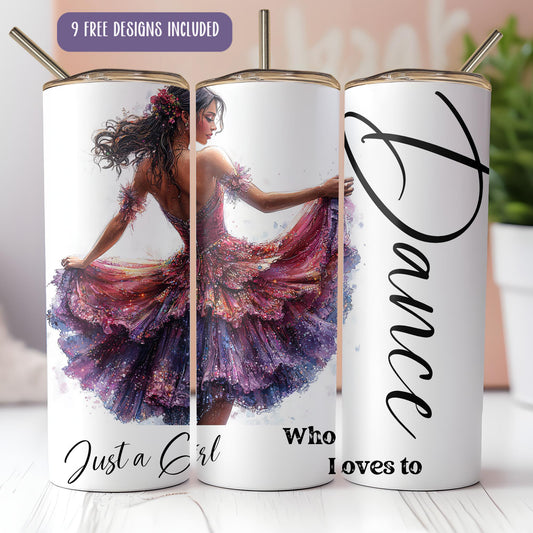 two personalized tumbles with a picture of a woman in a dress