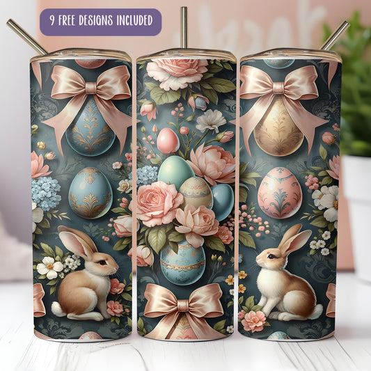 a set of three easter themed canisters on a table