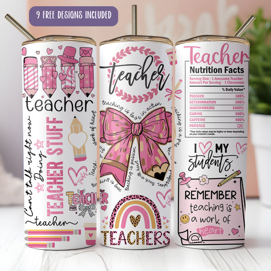 a set of three personalized teacher's day canisters