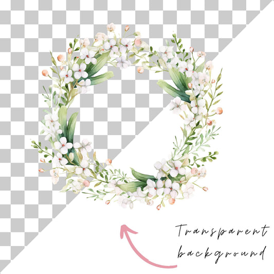 Babys Breath Wreath Clipart
